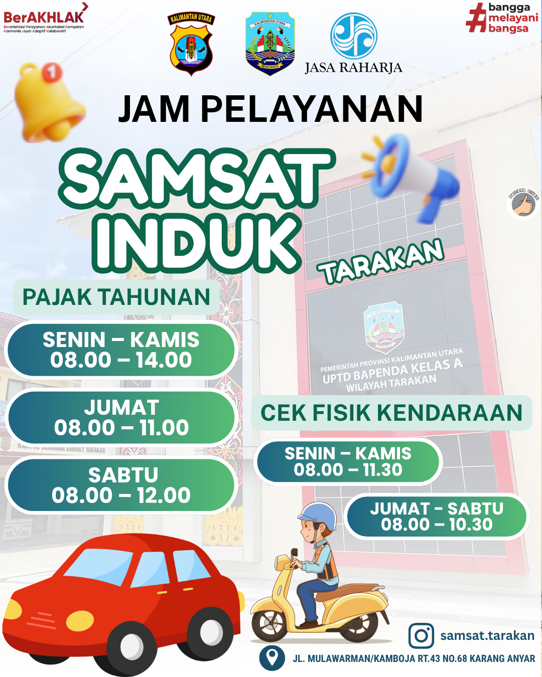 Jam Pelayanan Samsat Induk